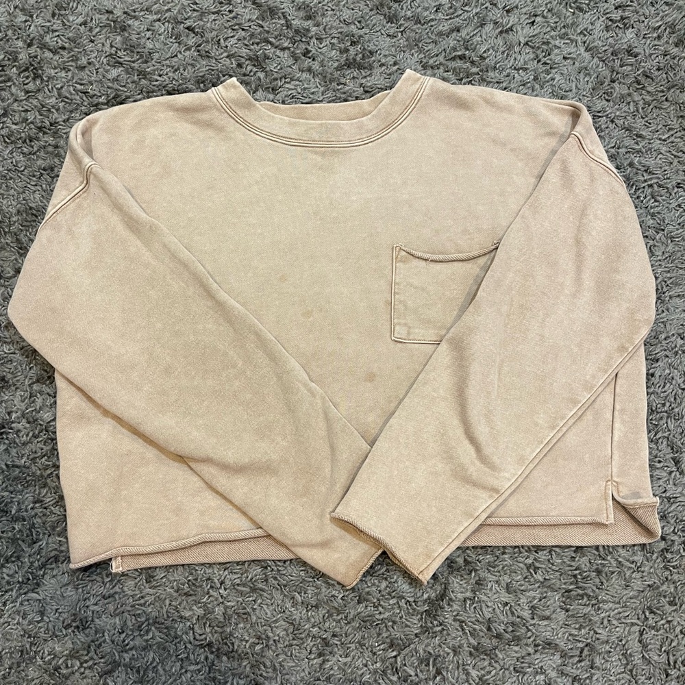 Brown Cropped Sweatshirt